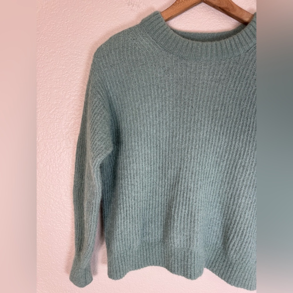 Everlane Cocoon Alpaca Wool Sweater Heathered Lilypad Small $128 Blue Green - Picture 7 of 11